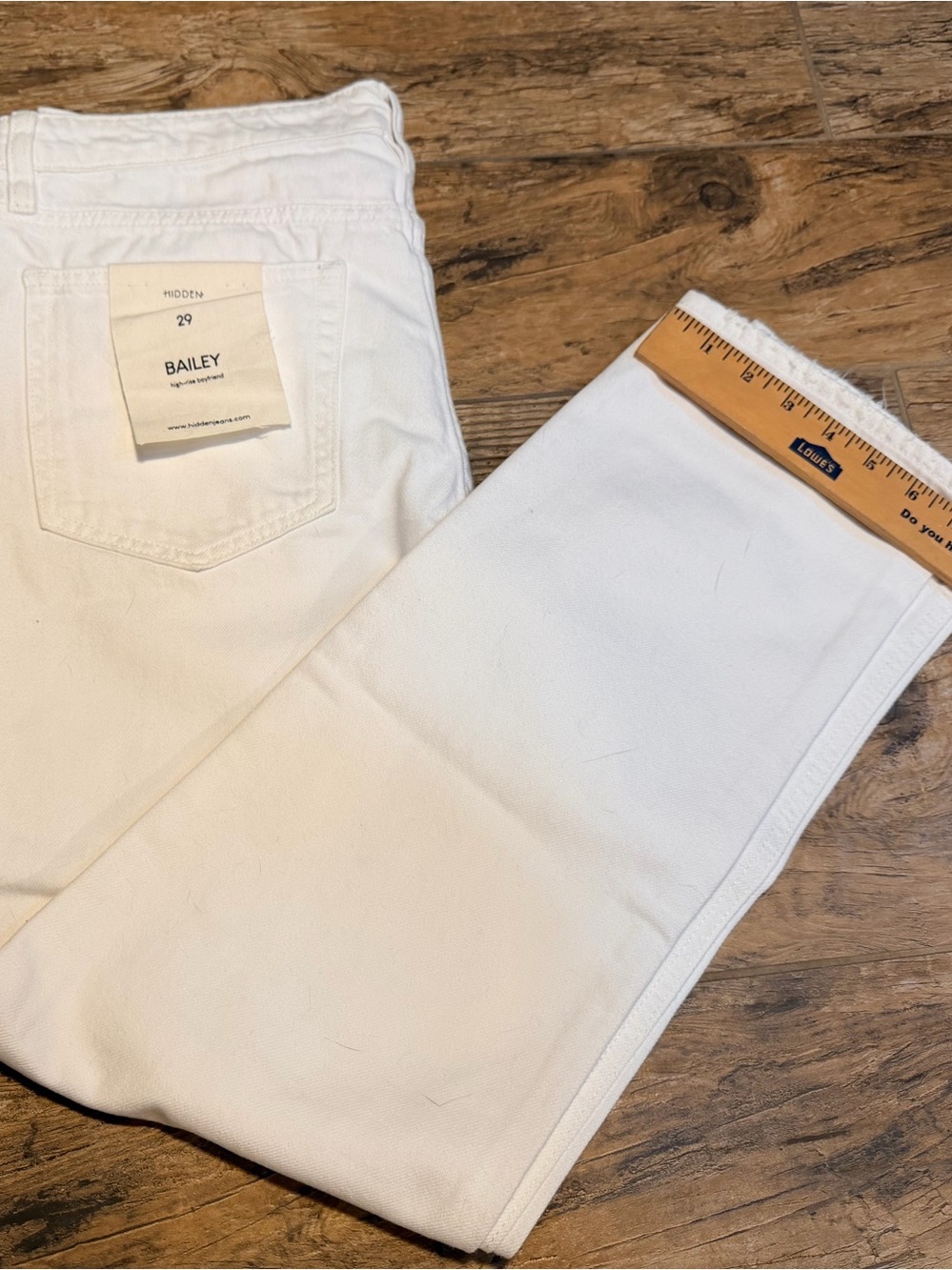 Woman’s Hidden Bailey White Jeans - Classic Straight Fit